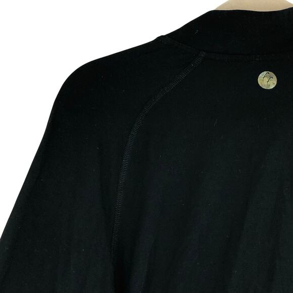 Free Fly Mens Size M Sweater Lightweight Bamboo 1/4 Zip Thumb Holes Black - Picture 11 of 16